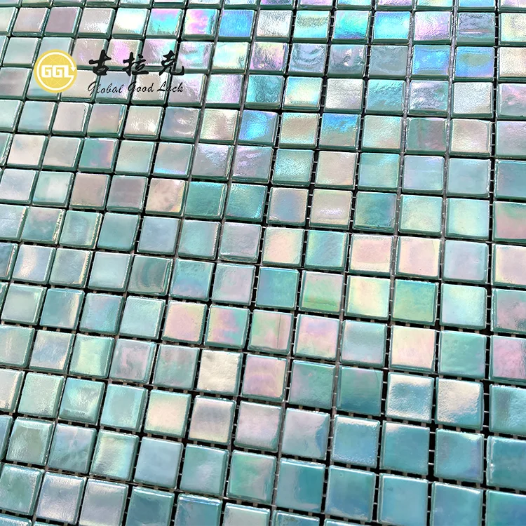 Iridescence Effect Swimming Pool Tiles Glass Mosaic Tile for Interior Wall Backsplash Shower details