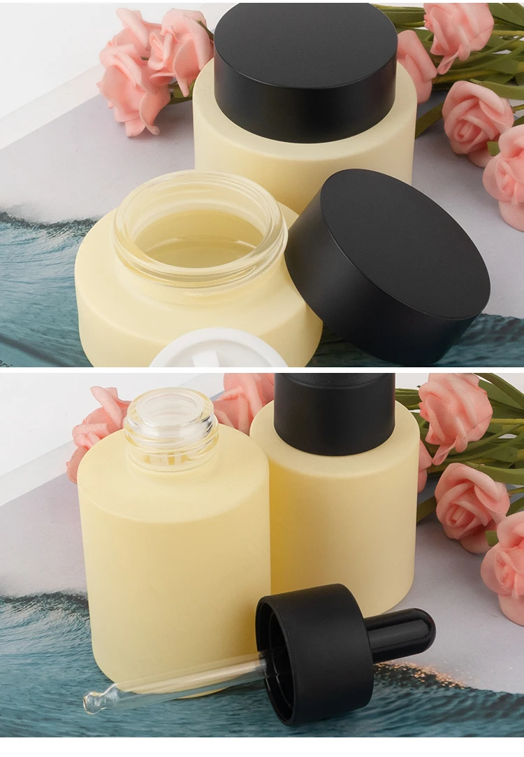 Luxury cosmetic face lotion cream glass bottle jar  package empty serum perfume glass dropper bottles manufacture