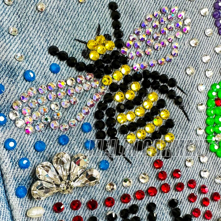 Custom Applique Embroidery Jeans Denim Shorts Streetwear