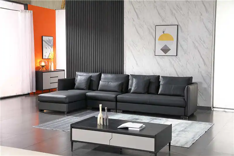 L Shape Sectional Livng Room Leather Sofa