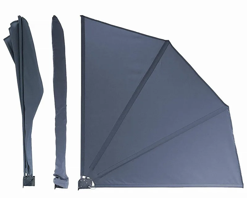 Outdoor Semicircle Sunshade Wind Screen Retractable Balcony Side Awning for Patio