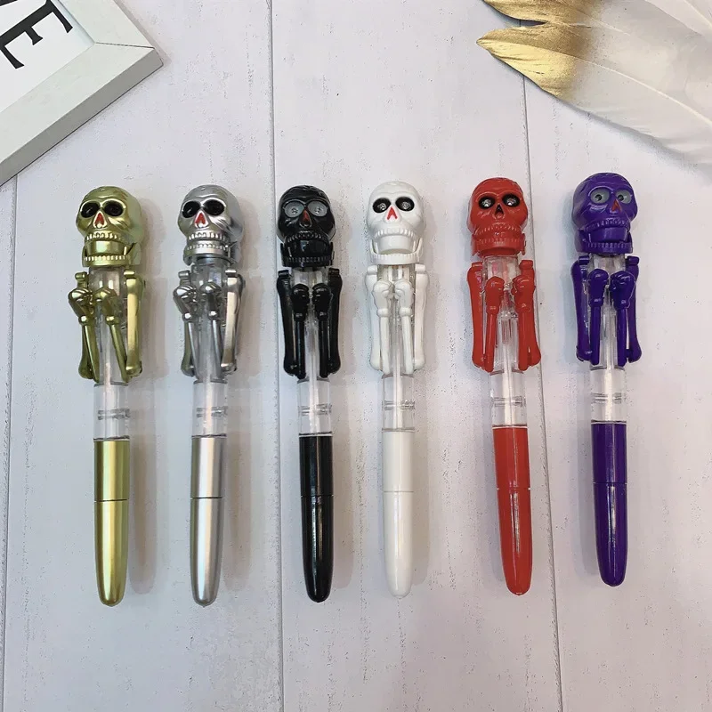 5 Penne A Forma Di Osso: Creative Penne A Sfera Con Inchiostro Blu, 0,7 Mm, Per Halloween, Regalo Per Dottori E Infermieri - 3