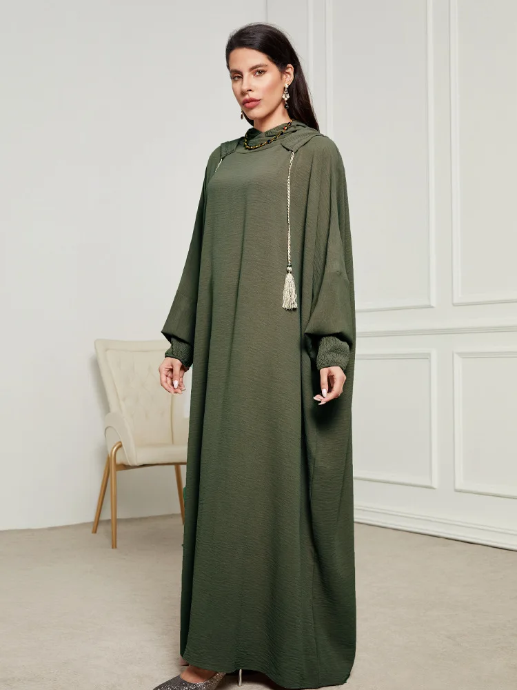 Wholesale Muslim Ramadan Prayer Dress Women's Modest Loose Hooded Hooded Kaftan Abayas Elegant Batwing adults Muslim Prayer Dress pring Kaftan Abayas