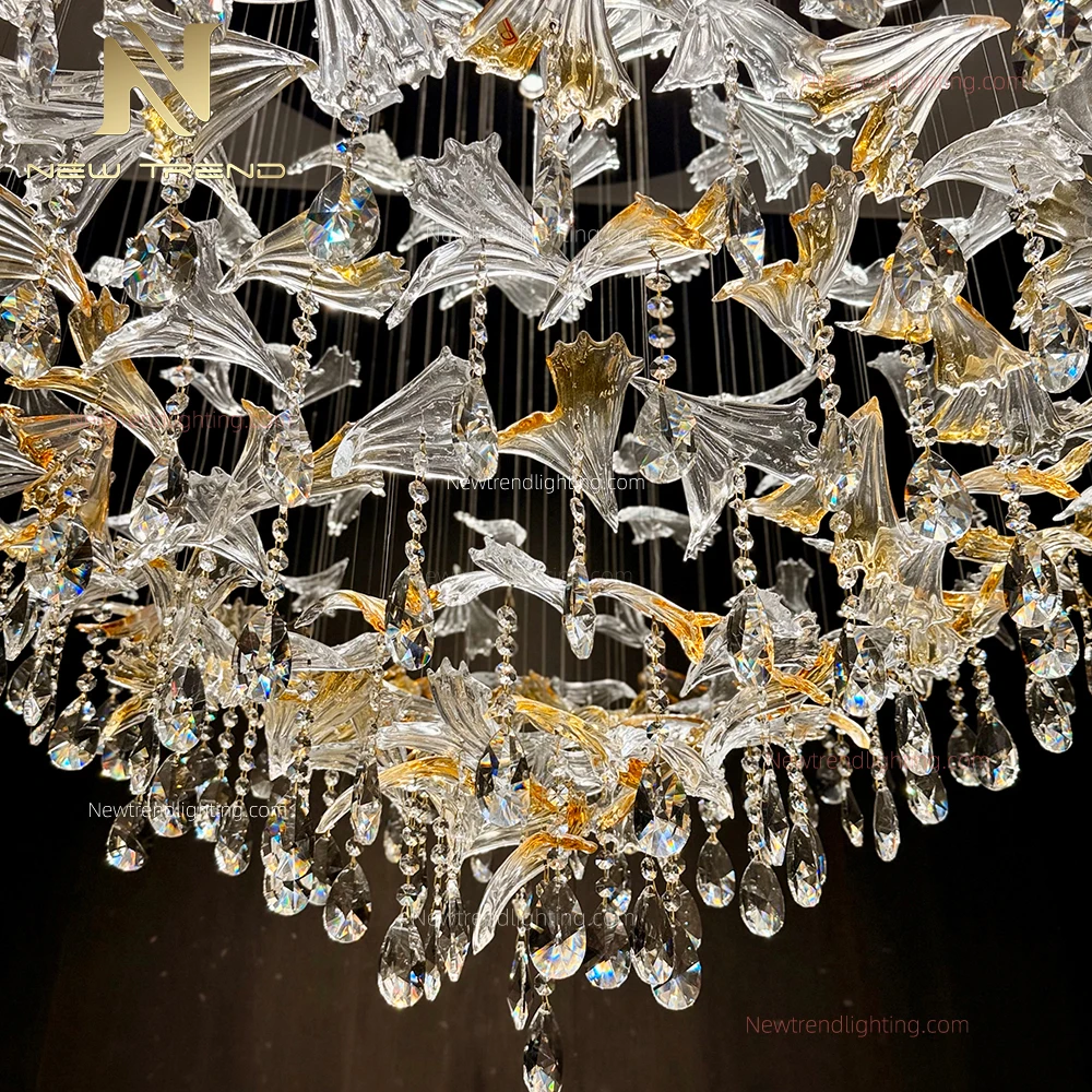 CPL-518 Custom Luxury Architectural Ceiling Chandelier: Bespoke Flush Mount LED Lighting Manufacturer for High-End Villas