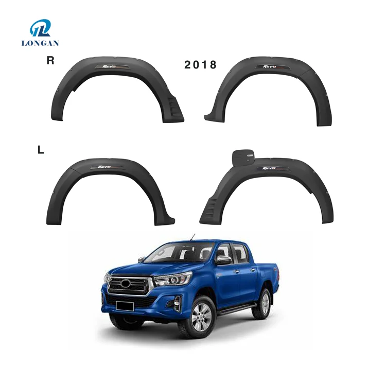 Custom Car Accessories Universal Abs Rubber Fender Flares 2018 Hilux Revo Fender Flares