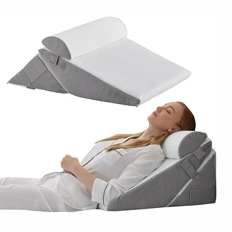 Sleeping Wedge Pillow Adjustable Memory Foam Incline Pillow for After Surgery Acid Reflux and Snoring Triangle Wedge Pillows