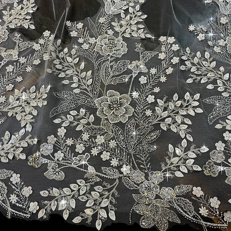 Заводская изготовленная на заказ Хрустальная вышивка бисером уникальная кружевная прозрачная свадебная вуаль Роскошная