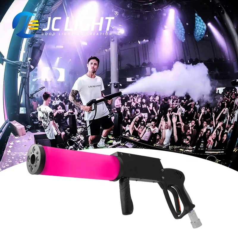 JC Handheld LED Co2 Gun Party RGB Jet Machine Stage Effects Dj Bar Fog Gas Column Smoke Guns