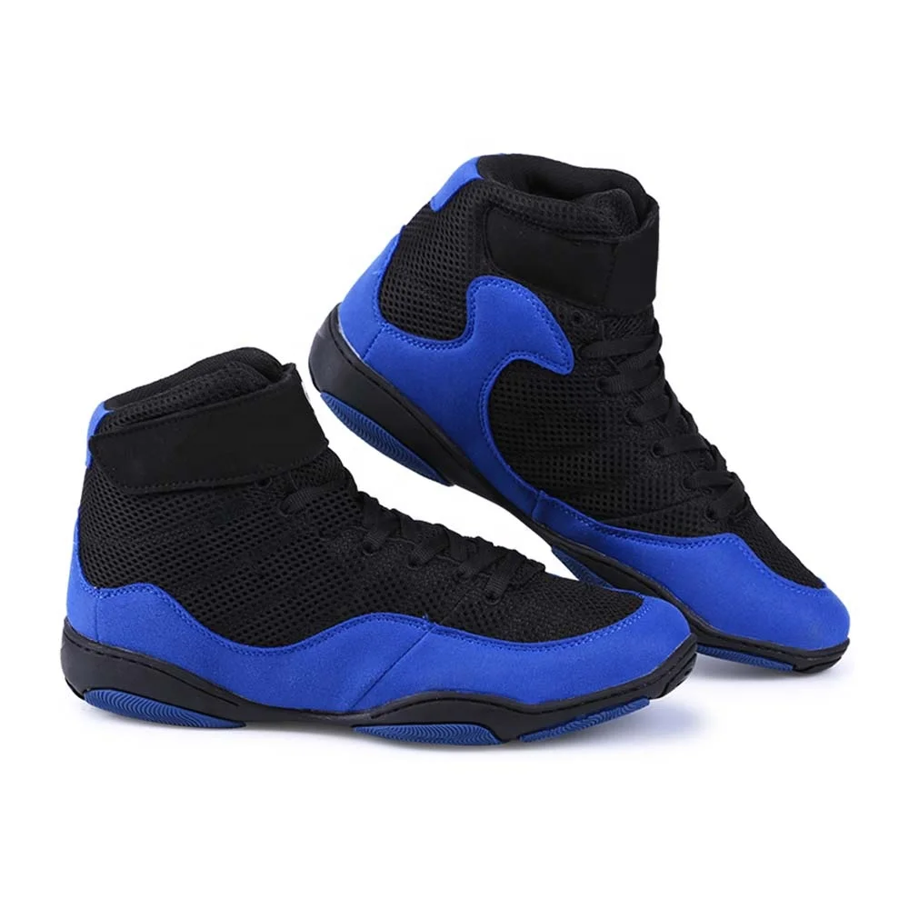 Высокое качество, искусственная кожа с сеткой, обувь для борьбы, приседание, боевой бой, фитнес, тренажерный зал, тренировка, черные ботинки, обувь для бокса