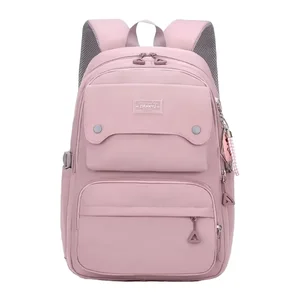 custom logo Large Capacity Unisex Fashion Backpack Zipper Closure Waterproof Polyester Lining for Elementary Middle High School Students