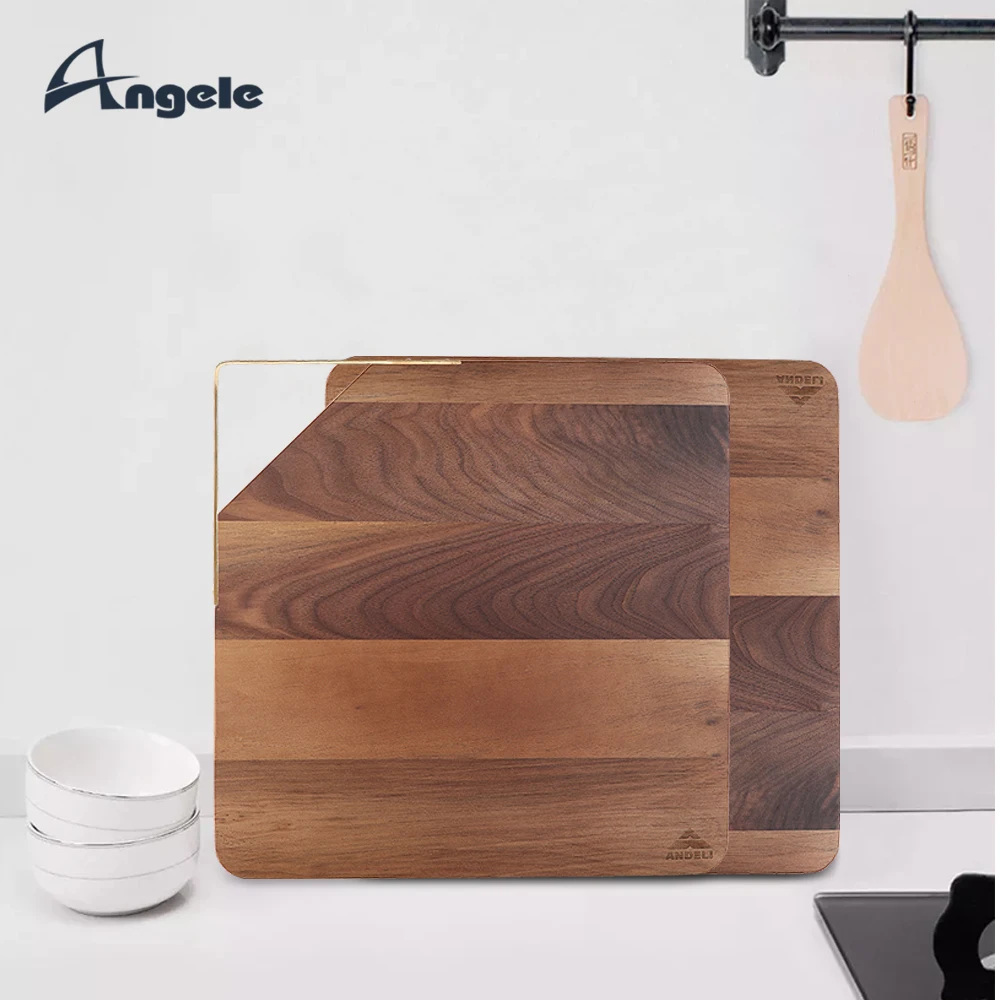 Walnut Wood Butcher Chopping Board with Copper Handle Wood Cutting Board