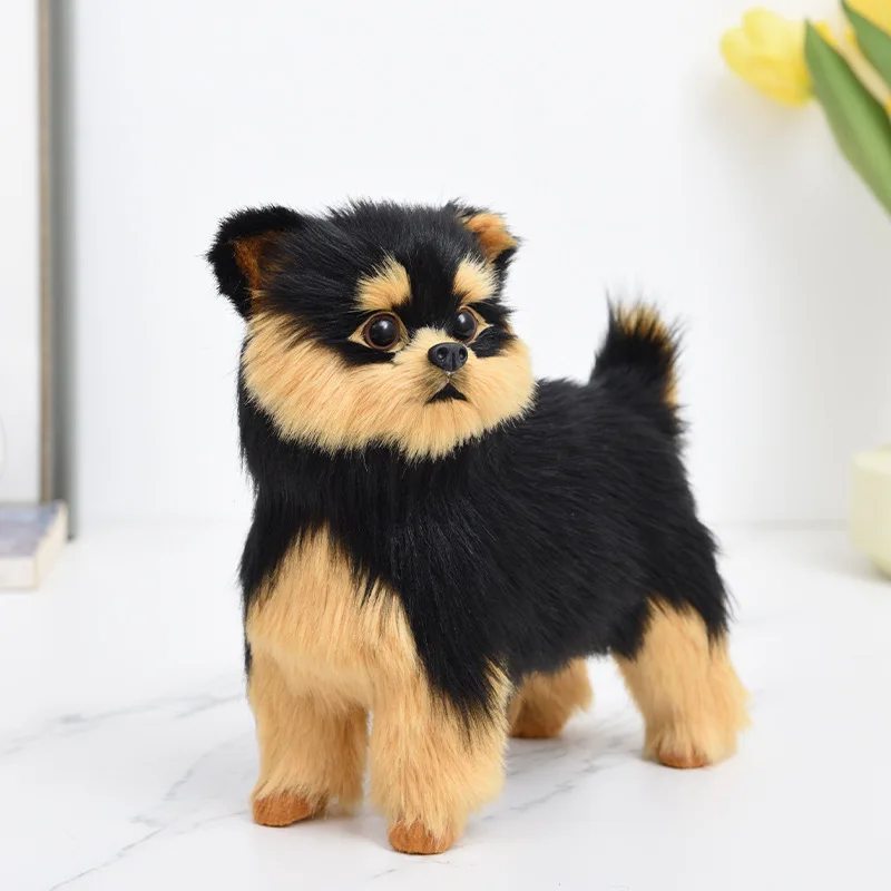 Handmade Fur Plastic Simulation Yorkshire Terrier Plush