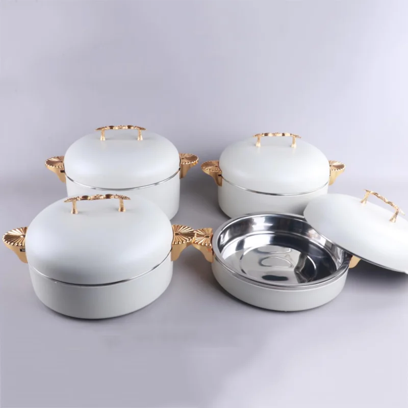 3 Sets Food Warmer Stainless Steel Inner Luxury Insulated Casserole