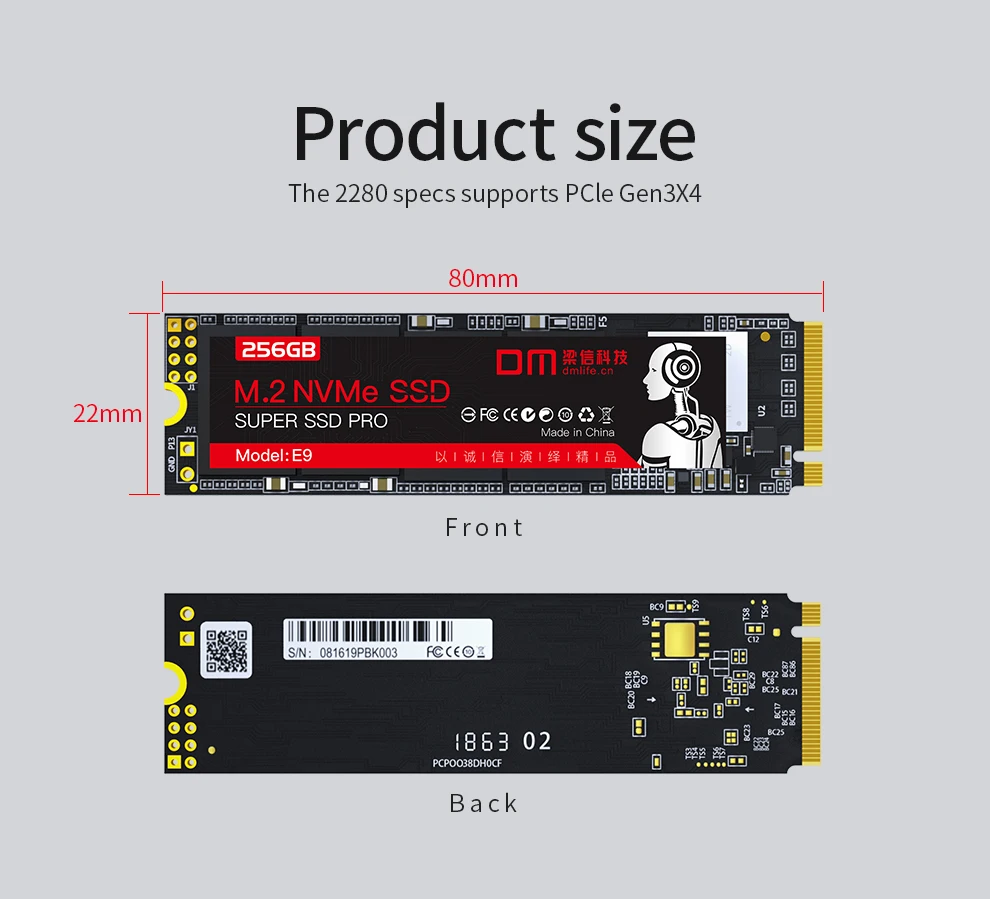 256GB NVME M.2 SSD - High Speed Internal Storage for Laptops