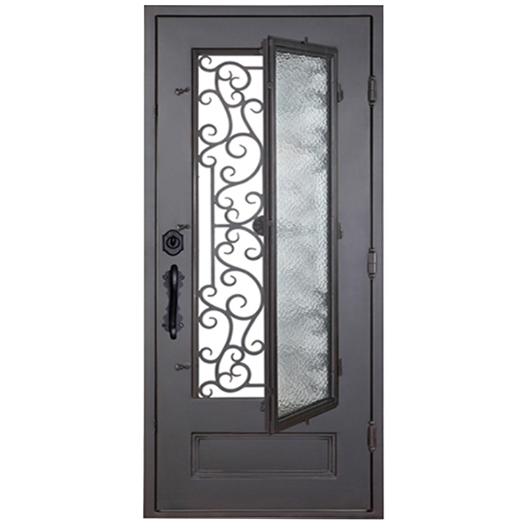 Factory Prices Luxury Metal Main Entrance Doors Exterior Single Wrought