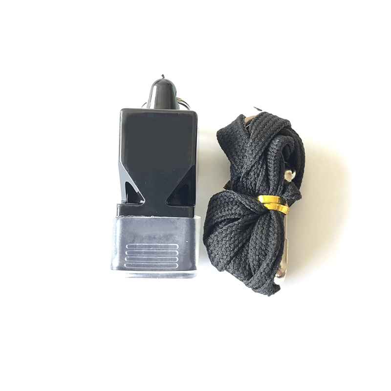Cheap Traffic Command Soccer Referee Sports Plastic Whistles Classic Fox Mouth Teeth Grip Whistle With Lanyard
