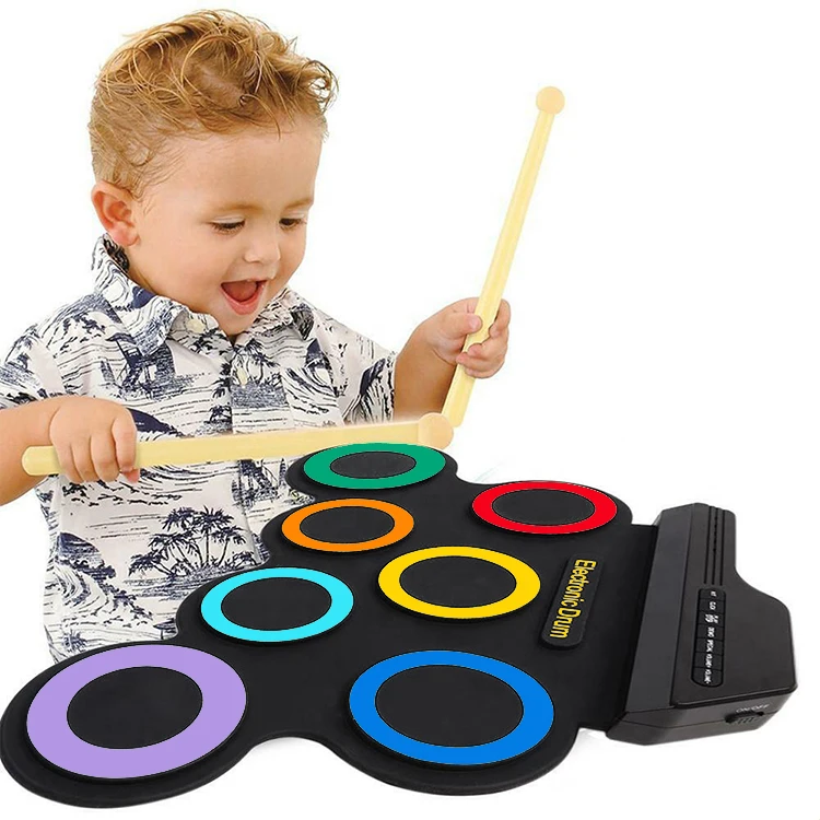 Mini Percussion Small Silicone Percussion Drums Set for Kids - Portable & Fun