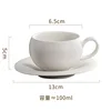 Taza y Platillo en Forma de Huevo de 100ml en Blanco Mate con Asa