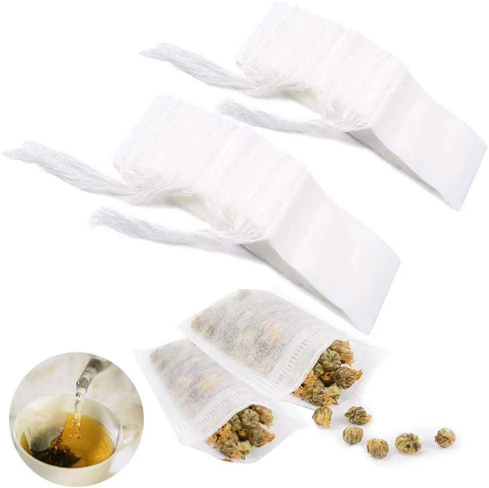 Free Shipping 10pcs Sample Drawstring Empty Filter Paper Tea Bags Multiple Sizes 