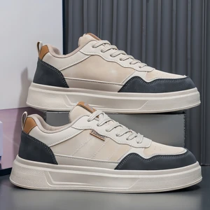 Factory Wholesale Men's New Fashion Casual Sports Skateboarding Shoes Lace-Up Synthetic Suede Anti-Slip Autumn Walking Running