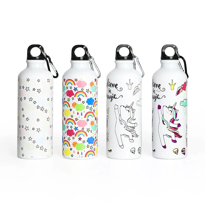 Wholesale Custom Outdoor Electroplate Aluminium Bottle Gradient Colour Changing Sports Drink Water Bottle