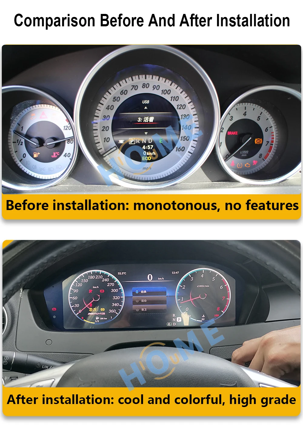 New Style Car Lcd Digital Cluster Virtual Cockpit Speed Meter Head Unit