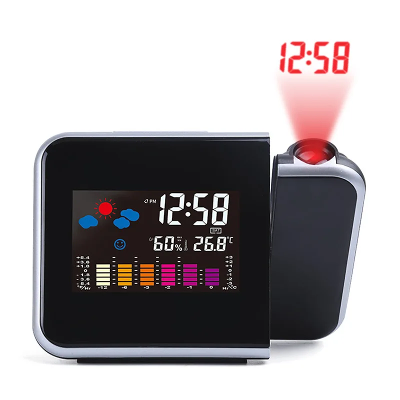 Electronic Color Screen Weather Clock Weather Forecast Projection 8190 Rotating Electronic