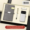 Grey notebook+ pen + power bank +USB 4pcs set