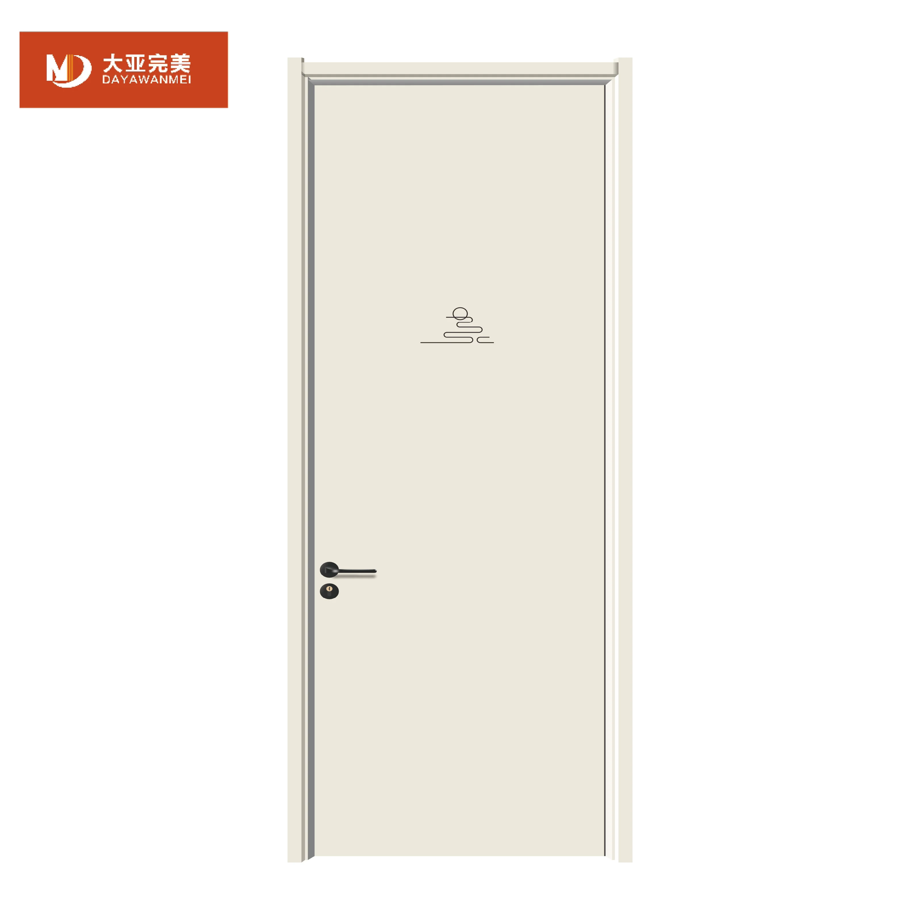 Latest Designs for Flush Doors Carving Style with PVC Veneer Waterproof White Modern Bedroom Doors and Garage Doors for Home