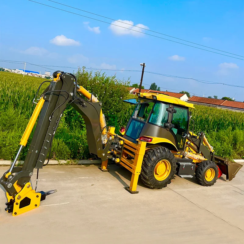 High-Clearance Chassis Design for Muddy Farmland and Rice Fields Agricultural Backhoe Loader 4x4 with EPA Engine