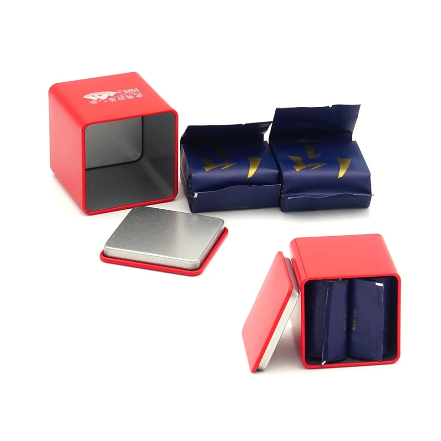 Luxury Food Packaging Metal Tin Box/black square Tea Container Tin/can Golden Tea Candy Jar