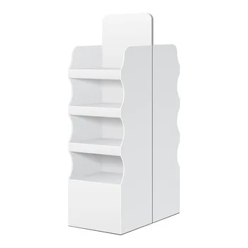 Custom 3 Tier Cardboard Paper Product Floor Display Stand Corrugated Cardboard Carton Display Rack