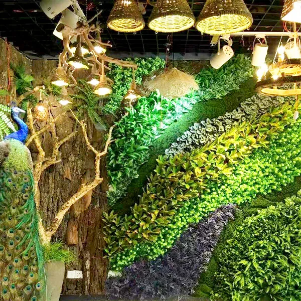 Plastic Green Wall Panels Artificial Hedge Fence Backdrop Grass Outdoor Green Wall