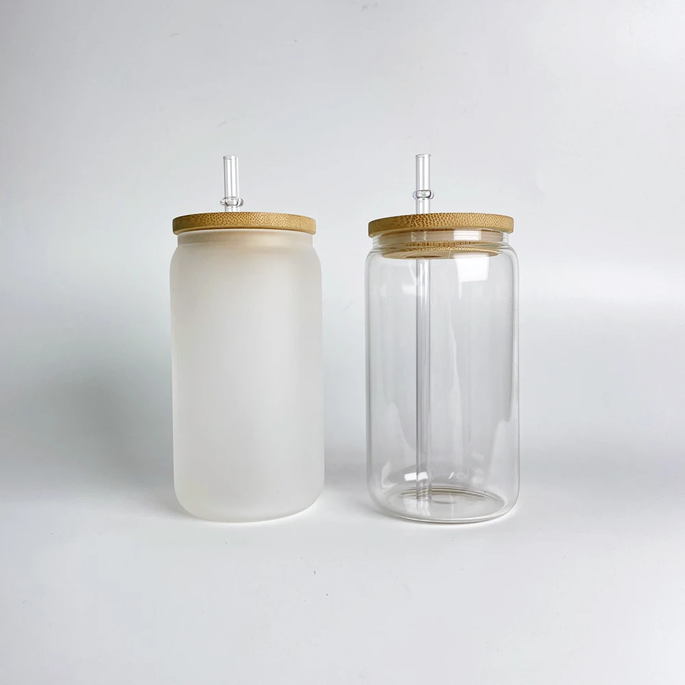 Clear Glass Sublimation Tumblers 16oz Bamboo Lid, DIY Mugs For Iced Coffee  Cups USA Warehouse From Sunhome999, $0.27