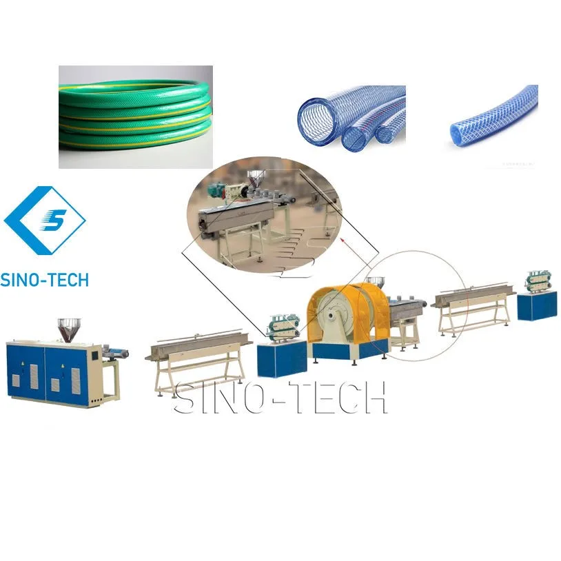 Double Layers Three  Colors PVC Garden Hose Making Machinery Fiber Soft Tube Extrusion Line
