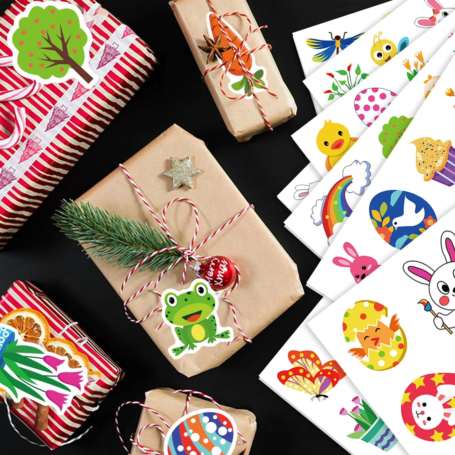16 Vellen Pasen Scrapbook Stickers Konijn Zelfklevende Papier Stickers Voor Crafting Party Bag Kous Vulstoffen Envelop Kaarten Maken