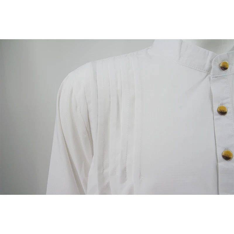 Modern White Thobe Shirt for Men Simple Long Arab Robe Breathable Muslim Clothing Islamic Wear