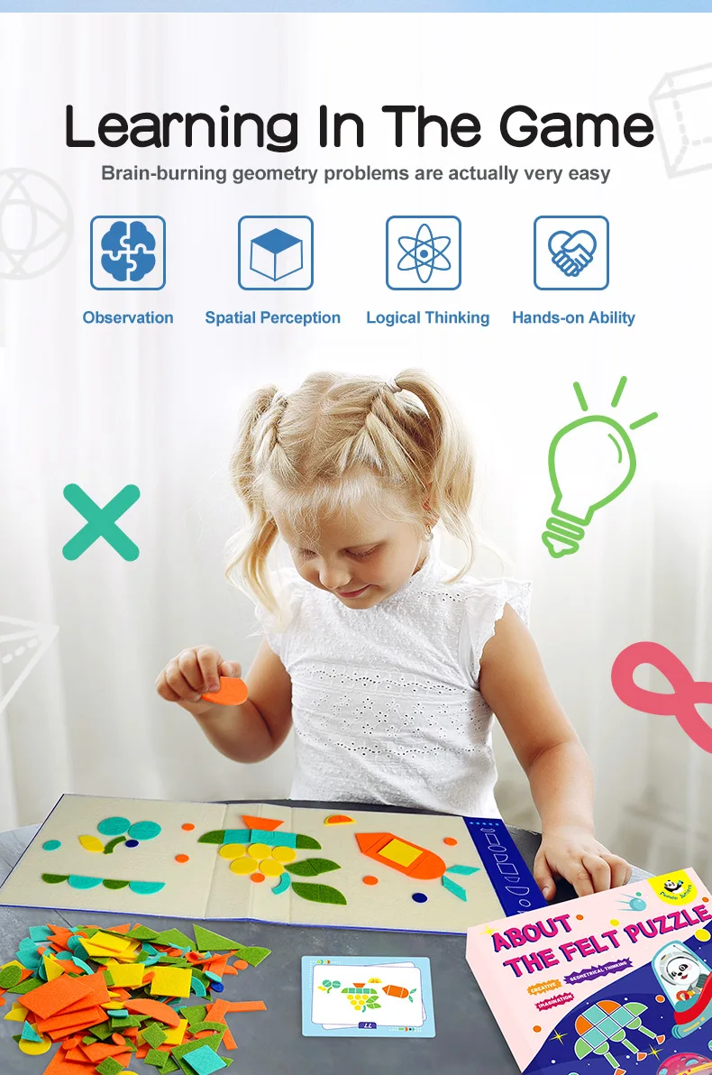 Brain Training Puzzle Soft Felt Animal Stickers Children Jagsaw Educational Toys