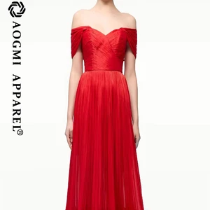 Haute Couture Luxury Women's Off-the-Shoulder A-Line Maxi Dress   Chiffon Anti-Wrinkle & Breathable