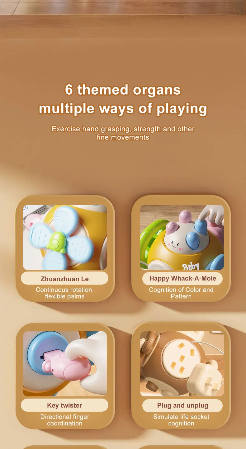 Jouet bébé cube sensoriel multifonction