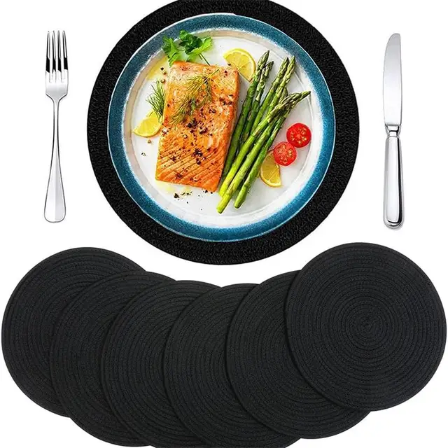 Natural Circular Cotton Rope Hand Woven Meal Mats Can Solve The Problem Of Heat Resistance And Slip Resistance