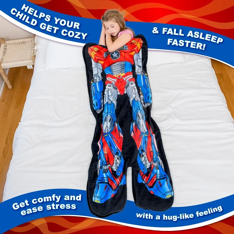 Commander Robot Cozy Fleece Wearable Blanket for Kids Bedding and Pajamas Kids' Gifts Comfortable Robot Toys Blanket