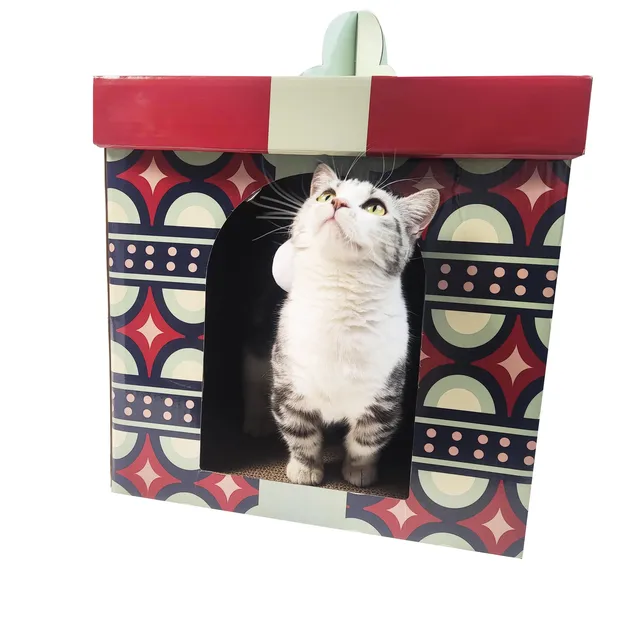 large cat new design birth luxury cage cat cardboard house