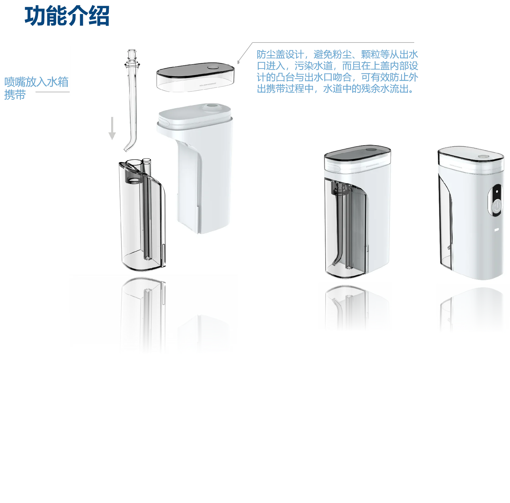 2021 Latest LED Light IPX7 Mini 50 ML Portable Rechargeable Water Flosser 