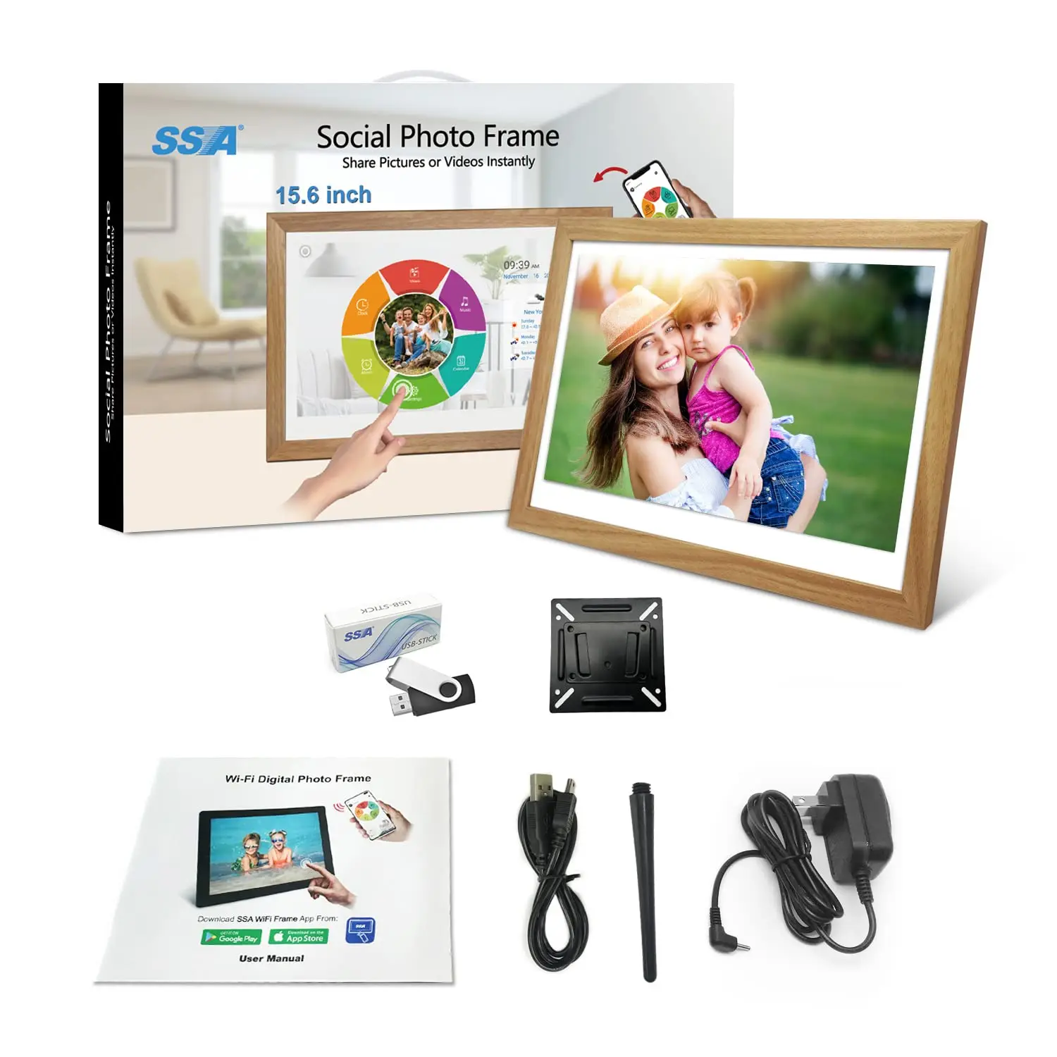 SSA 15.6 Inch Digital Photo Frame - Wifi, Touch Screen