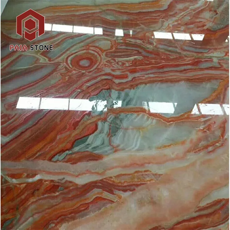 product exotic mexico red mixed color type of marble onyx slab light onyx wall design-1