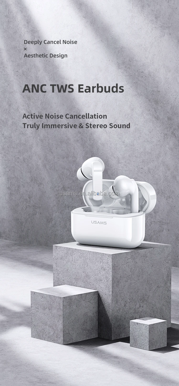Usams Top Ranking Anc Tws Earbuds True Wireless Active Noise Cancelling
