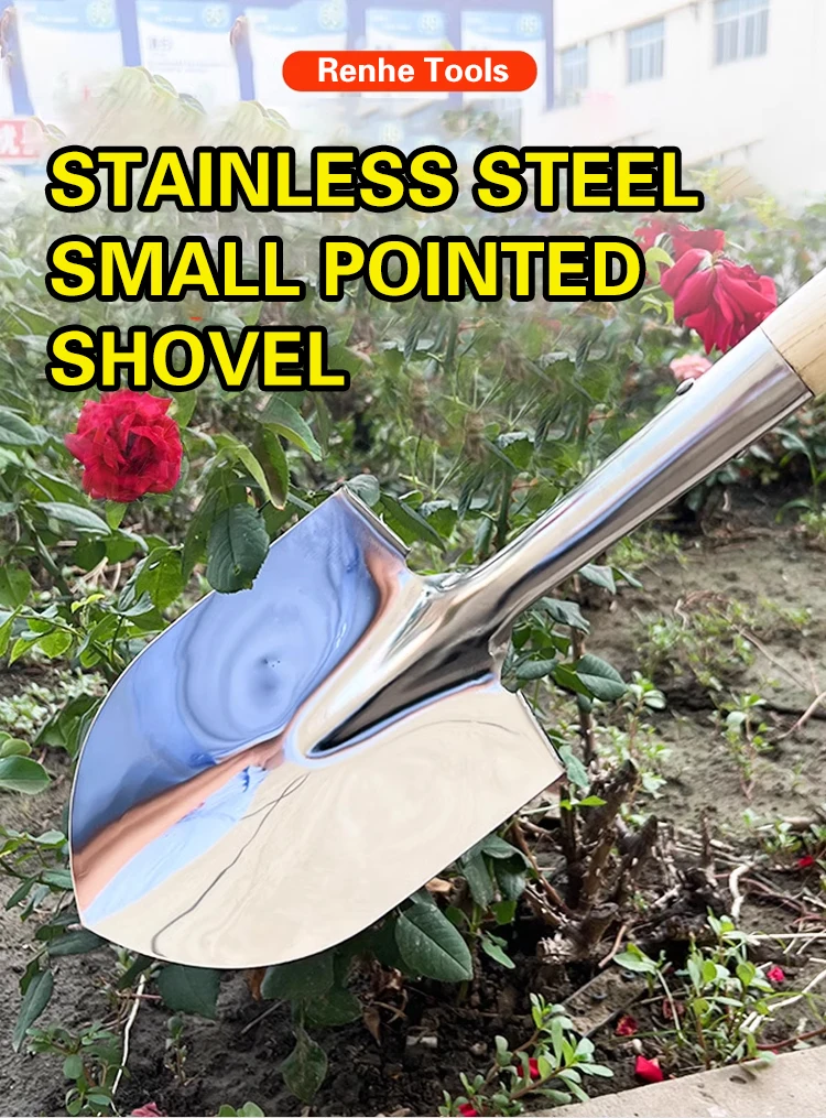 product oemodm  small stainless steel shovel spade with  handle for garden and farm-2