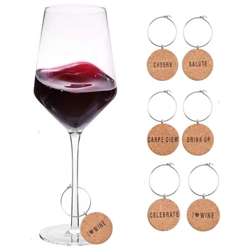 Amazon top seller 2019 custom wine cork charms drink markers for glasses