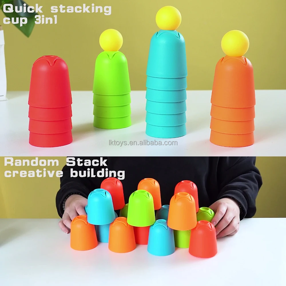 Quick Stack Cups Set of 30 Sport Stacking Cups for Fort Building Constructions and Toss Game